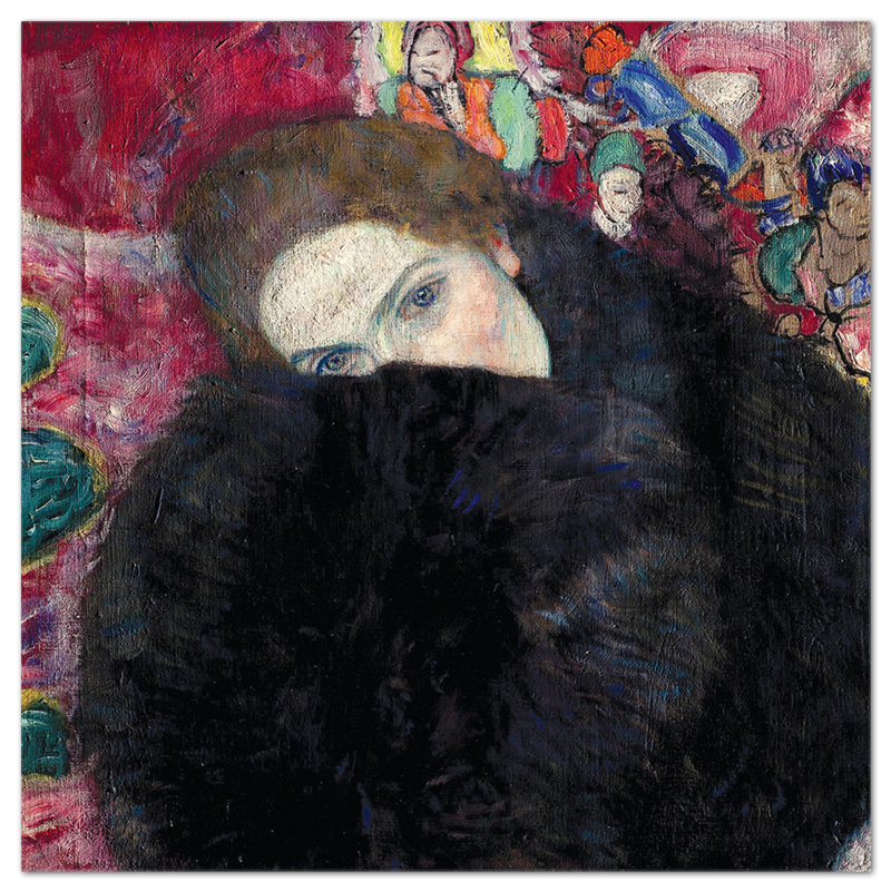 Lady with the Sleeve by Gustav Klimt - Unframed Painting, 65cm H x 65cm W