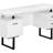 Contemporary 60 Inch Computer Desk With Storage Drawers And Reversible Setup For Home Office, White Laminate And Black Metal-1521082895