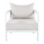 Chaise d'appoint d'extérieur à dossier courbé 27,6 po avec cadre en aluminium et coussin toutes saisons Pebblis-125962969-125962970
