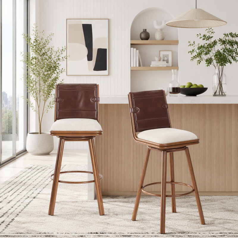 Tabouret de bar pivotant d'intérieur avec structure en métal