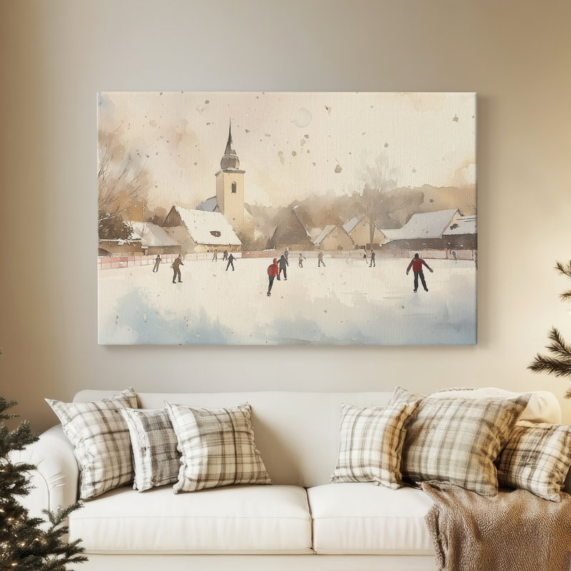 Eve of Golden Yule - Toile tendue avec châssis de qualité supérieure, H 12 po x l 18 po