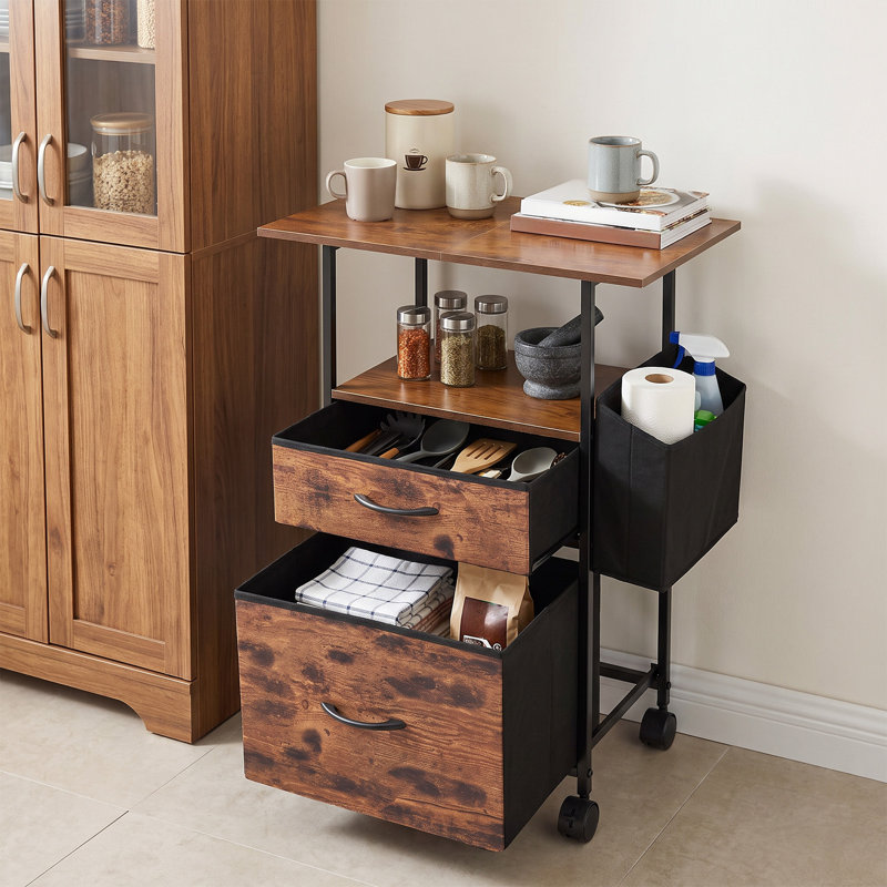 Vintage 2-Drawer Filing Cabinet with Casters