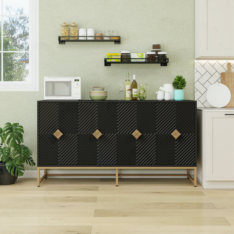 Sideboard Buffet Cabinet With Storage, Black