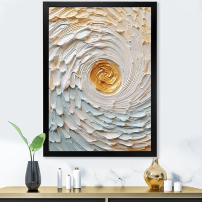 «Gold and Cream Enchanted Whirls III - Abstract Spirals», reproduction sur toile