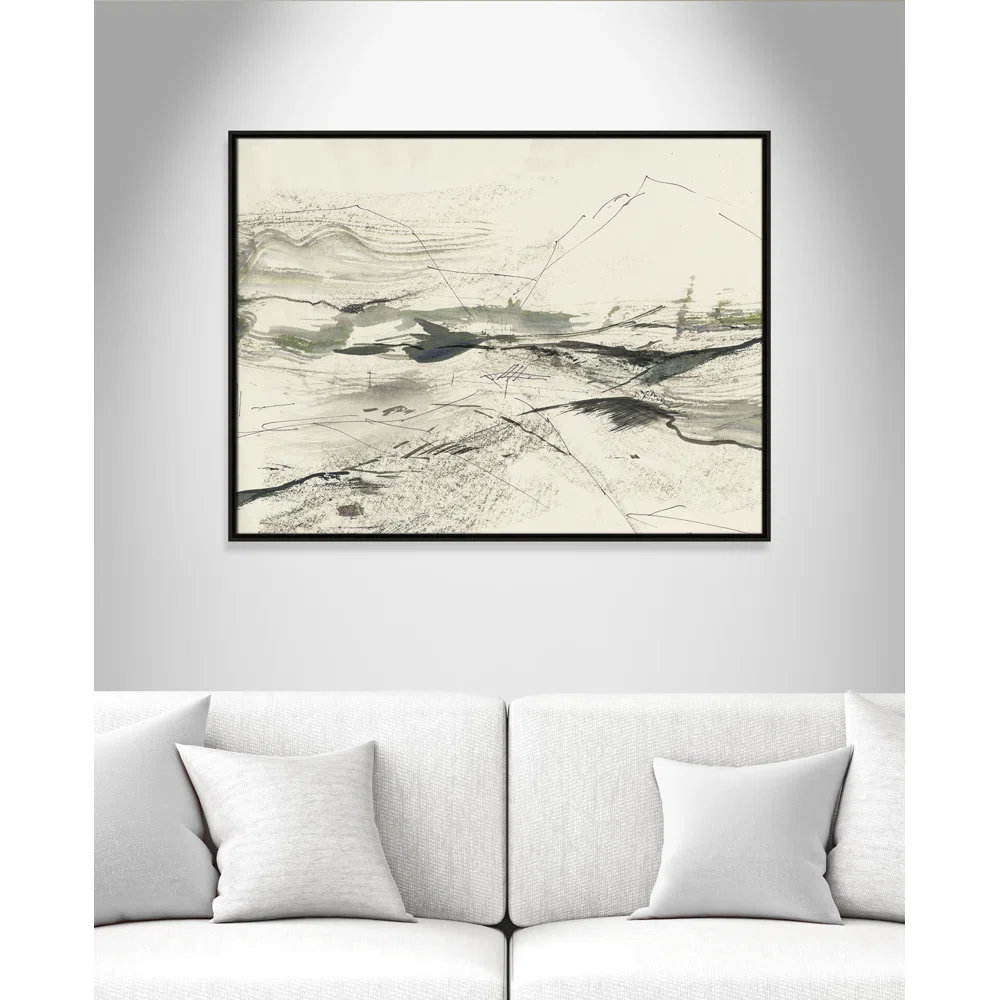 Green Sketches Print by PI Studio, No Mat, Espresso Floater Framed, 31.5" H x 41.5" W x 2" D