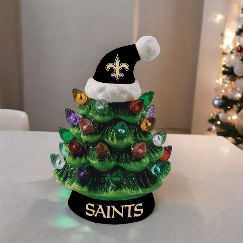 Arbre de Noël en céramique 8 po Maclachlan, Saints de la Nouvelle-Orléans