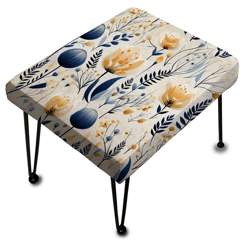Motif floral artistique VI - Repose-pieds rectangulaire floral