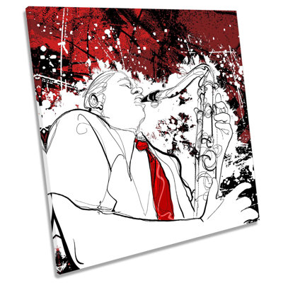 Z0178 Saxophone Jazz Music - Wrapped Canvas Print