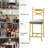 Bar Stools Set of 4, Modern Counter Height Barstool With High Metal Footrest, Upholstered Large Seat for Dining Room Kitchen Bar