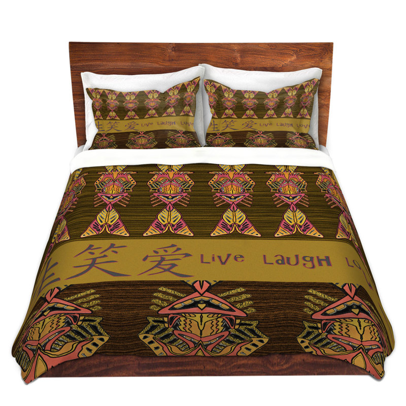 Ensemble de housse de couette pour rire or live japanese love, 1 housse de couette grand + 2 taies standards