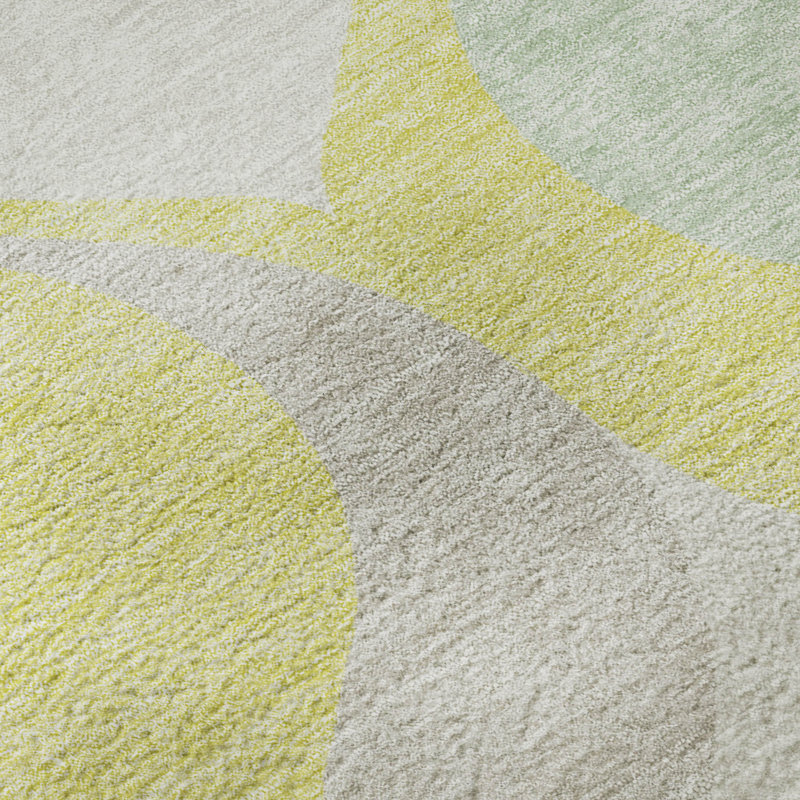 Premium Machine Washable Lisse Yellow Rug, Rectangle 8' x 10'