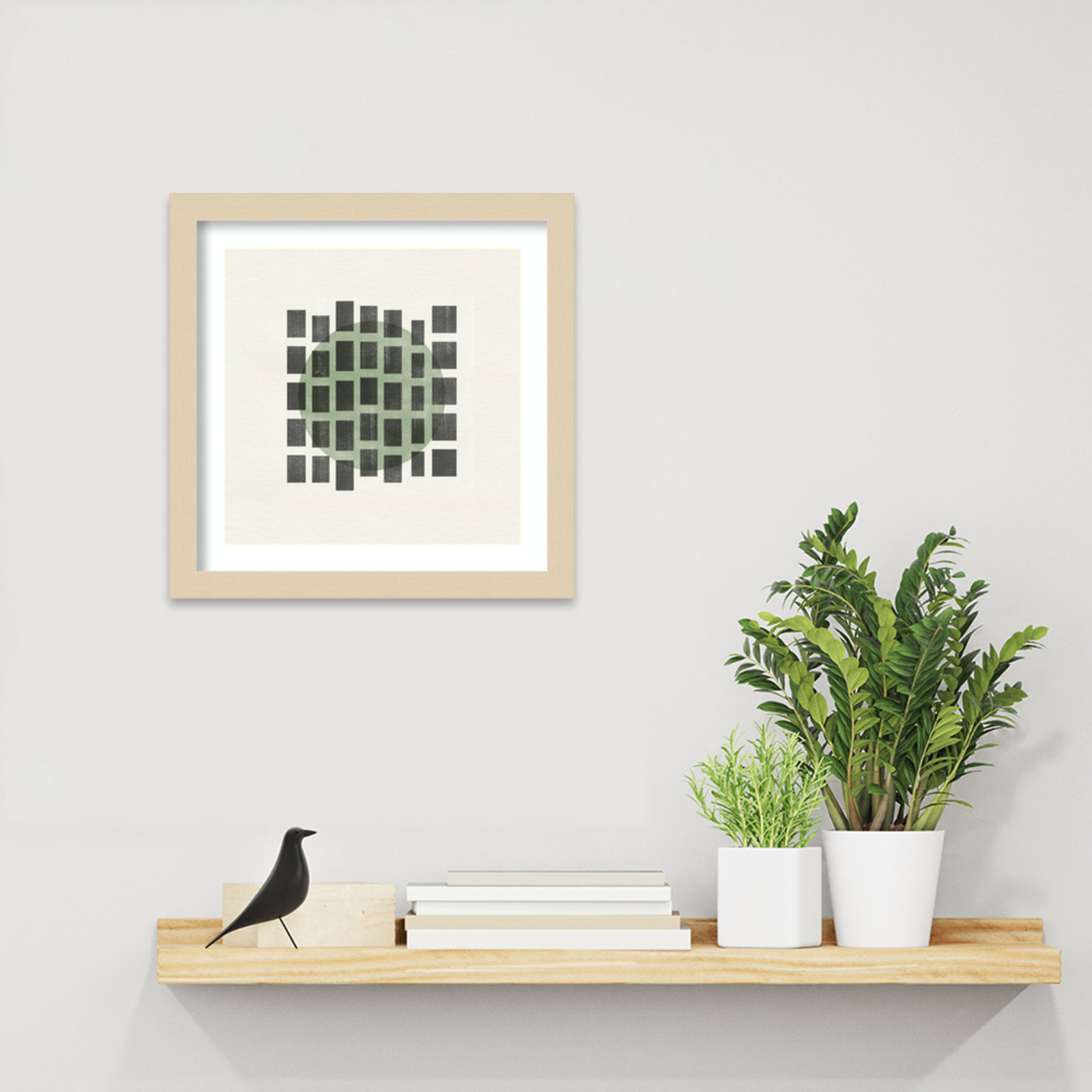 Leia "Minimalist Japandi 01" Print, Brown, 13" H x 13" W