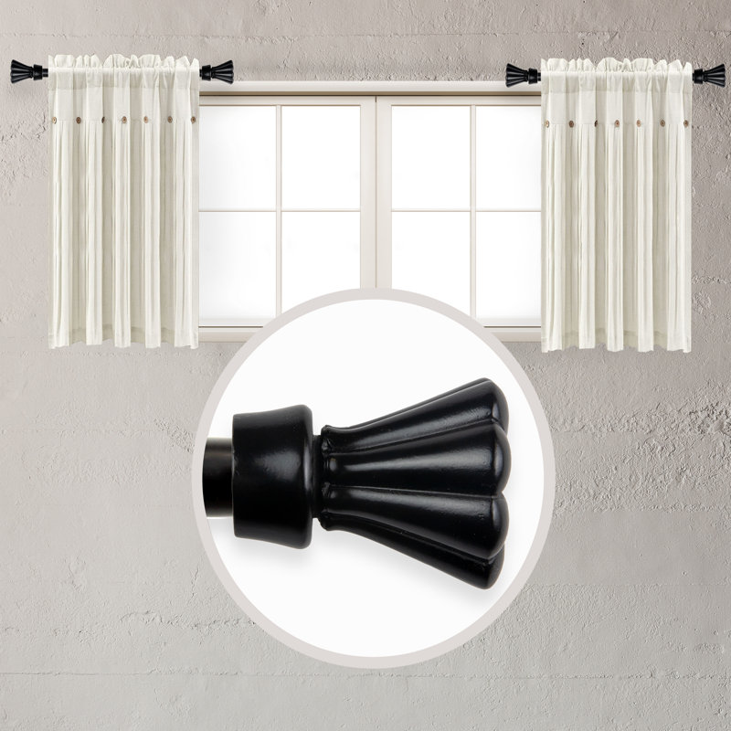 Tringle à rideaux simple réglable de 12 à 20 po Annegien, Noir