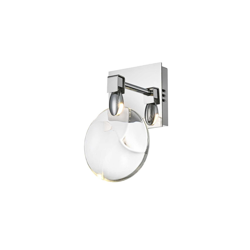 Applique murale en cristal 6 pouces Cambell en chrome, Chrome chrome