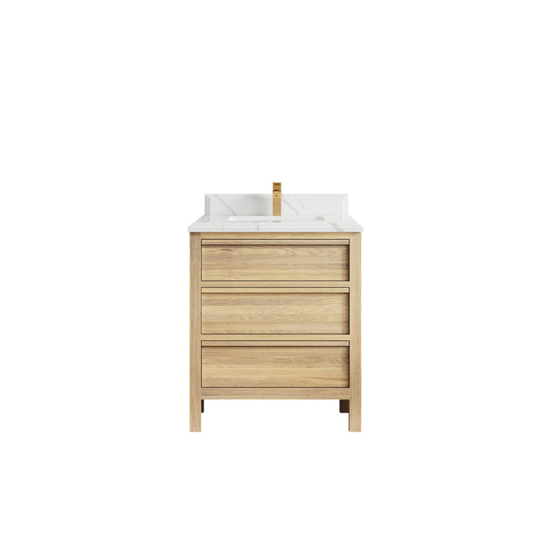 Chêne Elizabeth 30 po X P 22 po Meuble-lavabo simple en D, Empira