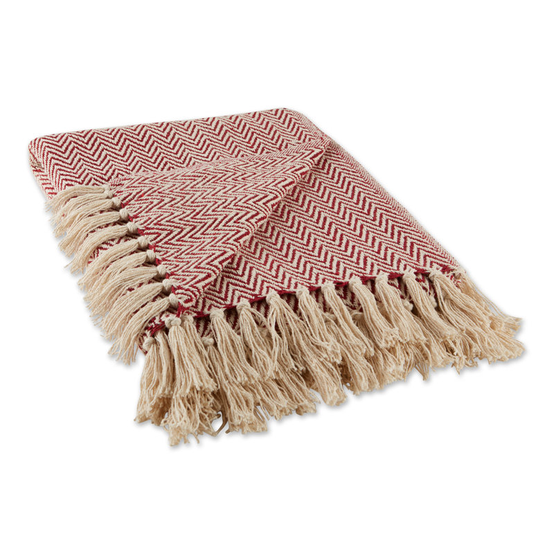 Hand Woven Throw Blanket, Red