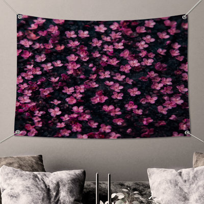 Tapisserie murale fleurs minuscules roses