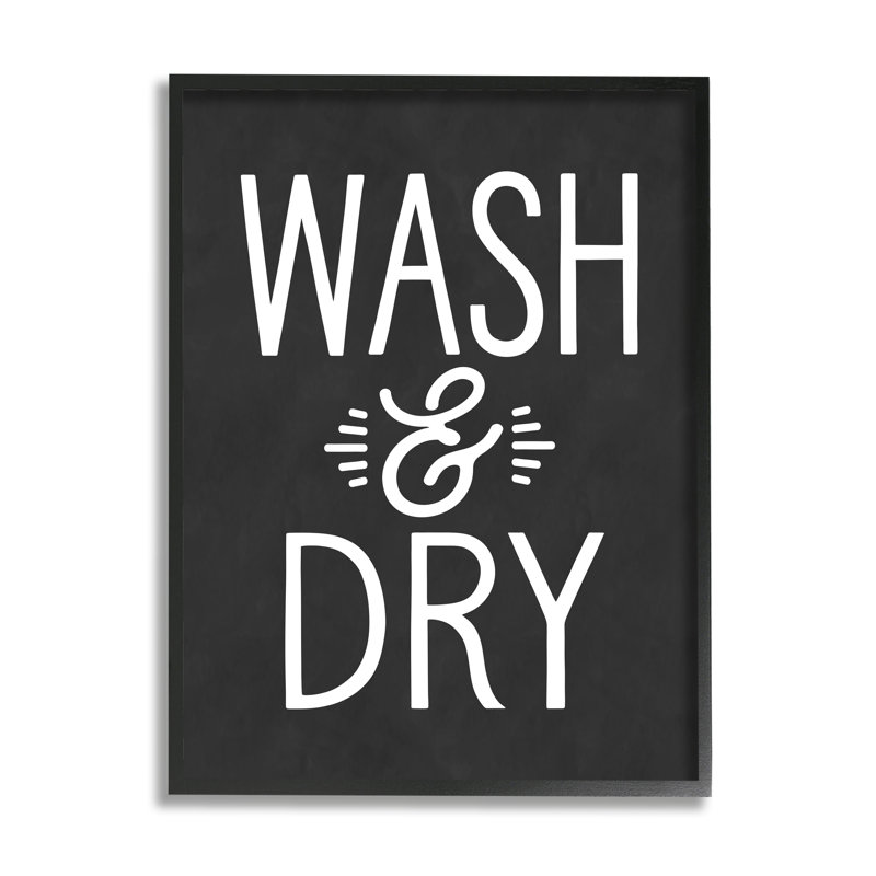 Wash And Dry Vintage Cleaning Phrase Kitchen Laundry by Lettered And Lined - Textual Art, 14" H x 11" W