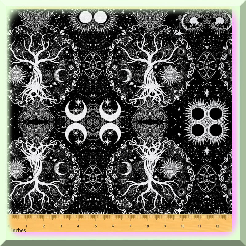 Celestial Dreams Black Fabric 2 Yards
