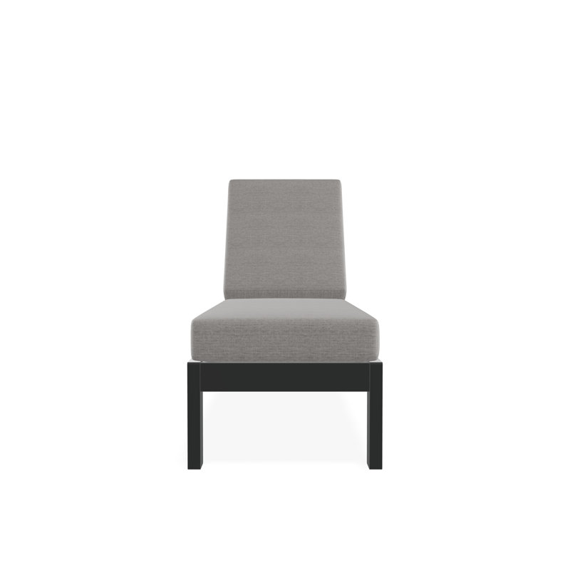 Chaise longue sans accoudoirs en polyester à 3 positions Leeward, Toile granit Sunbrella®, Graphite