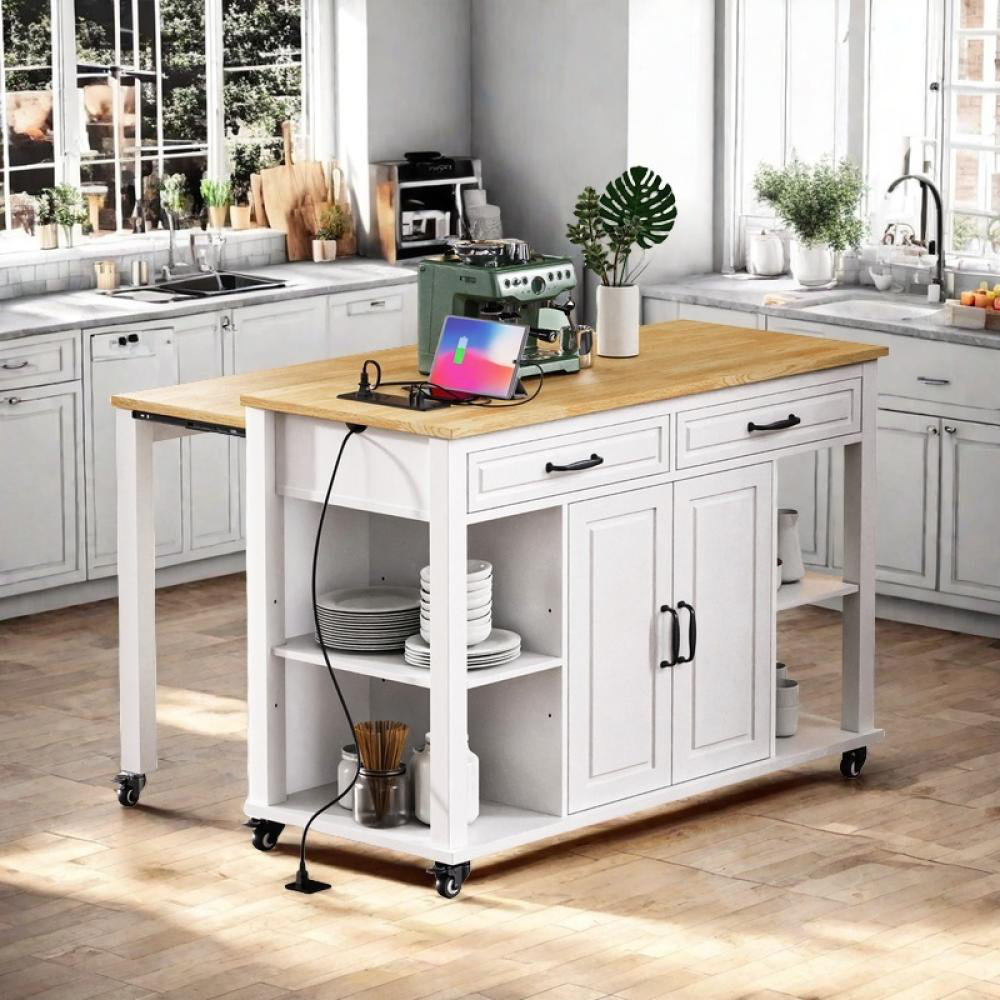 Lark Manor 47" Kitchen Island with Extendable Dining Table - Wayfair Canada