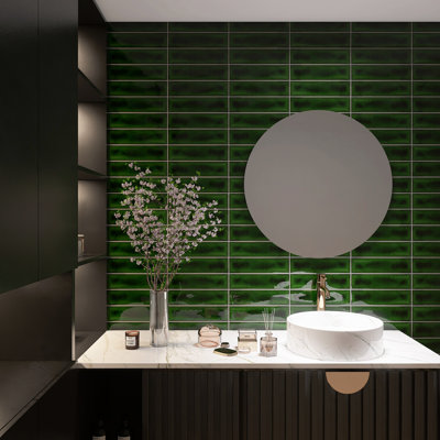 Sierra 2.95 In. X 11.81 In. Glossy Ceramic Subway Wall Tile