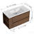 36" Wall Mounting Bathroom Vanity With Ceramic Sink, Soft Close Drawer