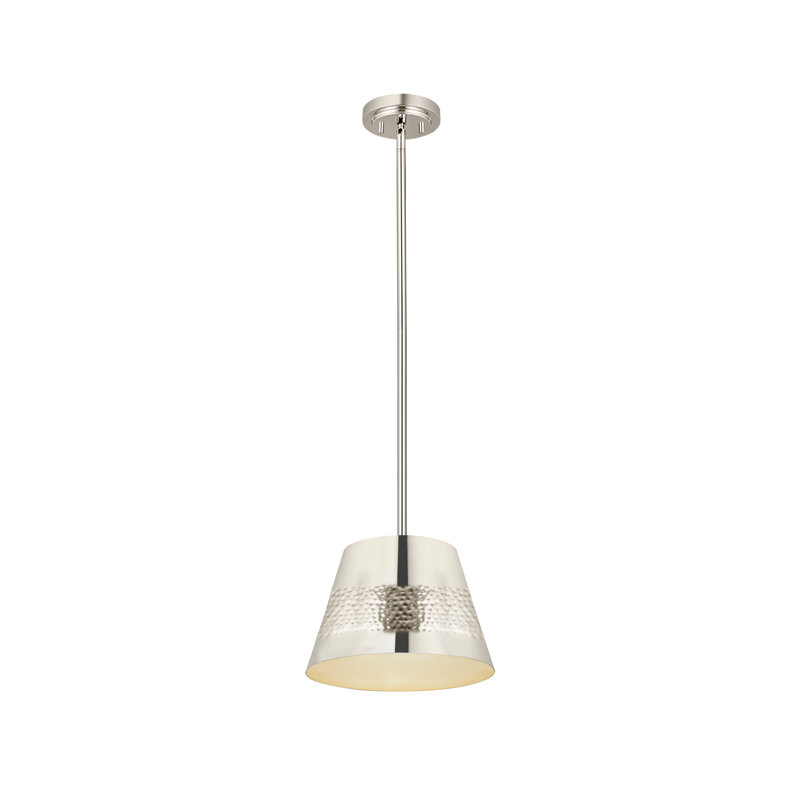 Aire 1 - Light Single Pendant, 9.5" H x 12" W x 12" D, Polished Nickel