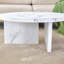 Table basse blanche à motif circulaire en panneau de fibres à densité moyenne, table centrale de 31,4 pouces pour les petits espaces et les salons modernes