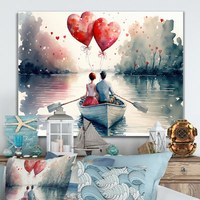 Couple d'amoureux qui passe du temps à l'extérieur III - Peinture sur toile
