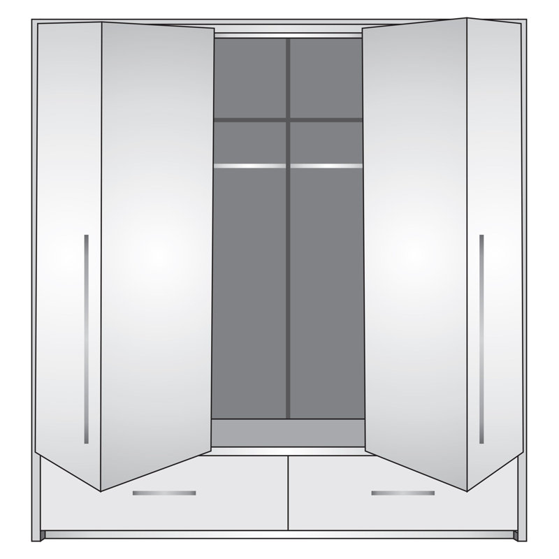 Blige Manufactured Wood Wardrobe, Graphite Matt