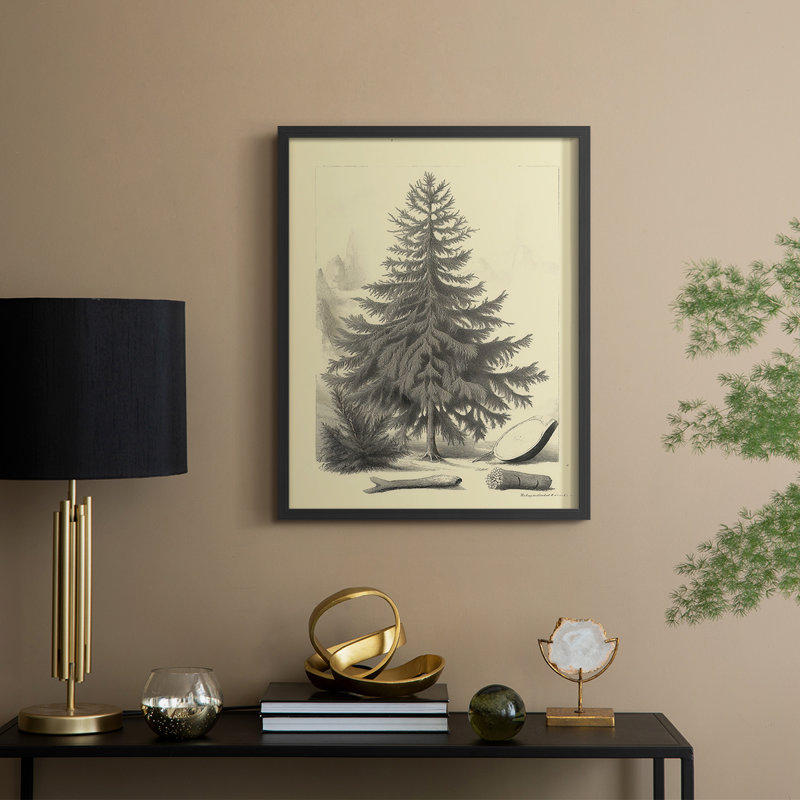 Reproduction d'art encadrée de Noël, H 11 po x l 9 po, Noir, noir, noir, noir