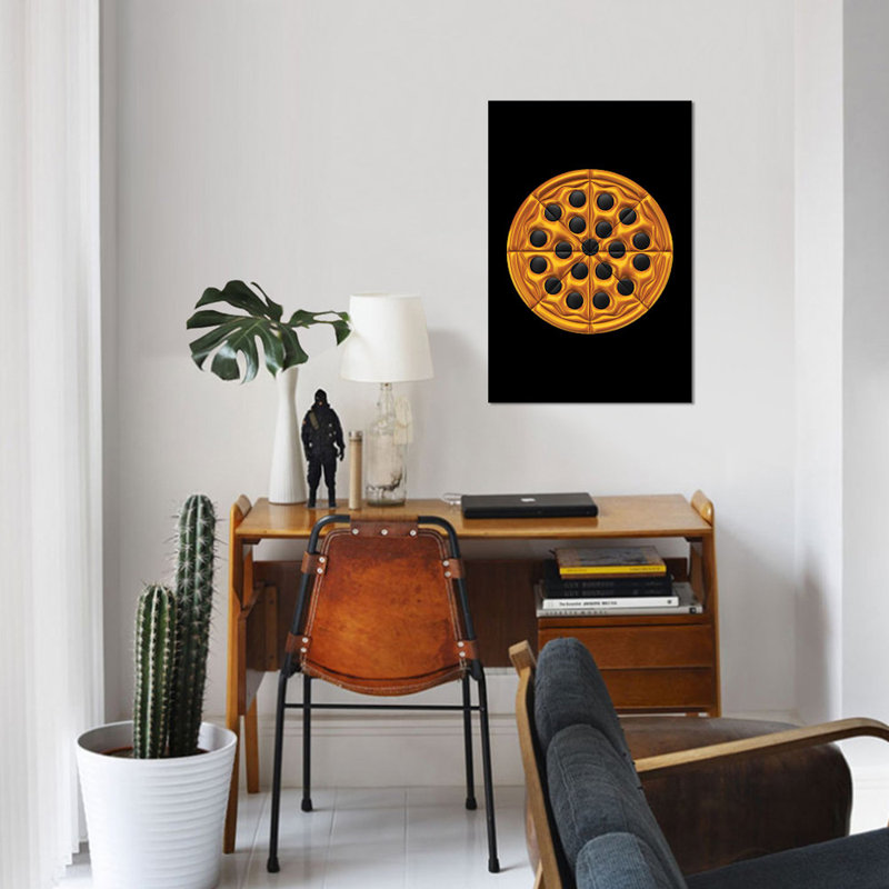 «Pizza», impression sur toile, H 40 po x l 26 po x P 1,5 po, Pas de tapis, Toile tendue