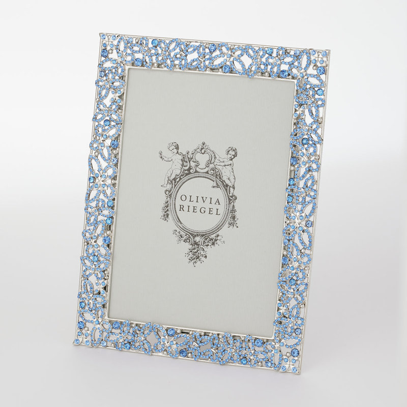 Papillon Metal Picture Frame, 5" W x 7" H, Blue