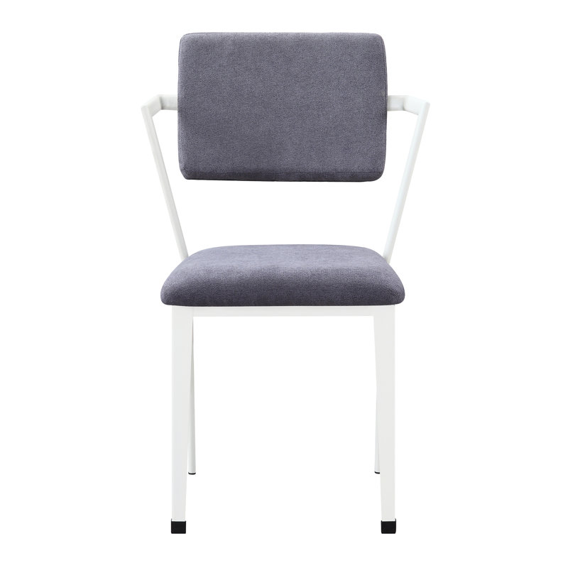 Chaise de bureau grise et blanche à dossier ouvert pour un espace de travail élégant, L 24,5 po x l 22,5 po x H 33,5 po