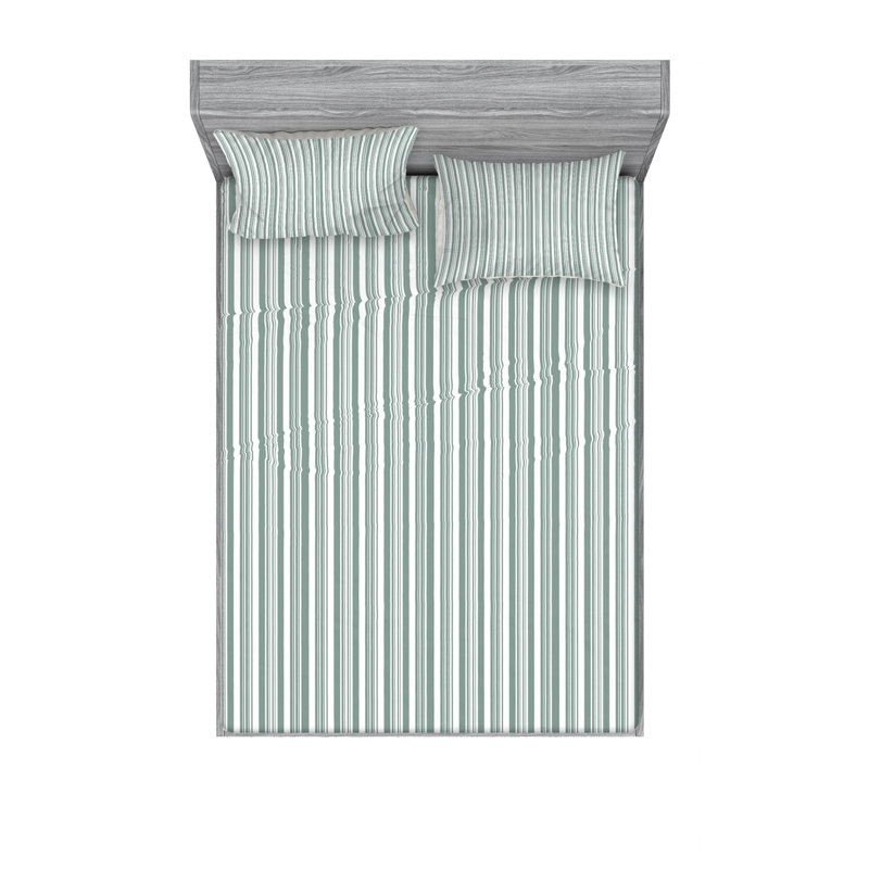 Queen Multicolor Microfiber Striped Bedding Set