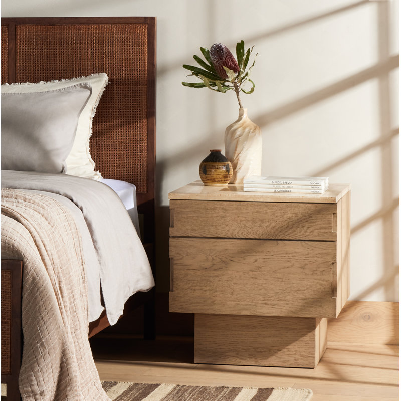 Jaylen 2 - Drawer Solid Wood Nightstand