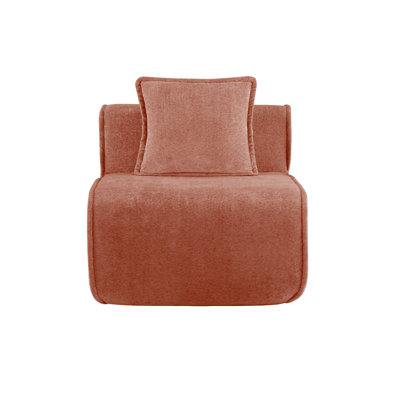 Harrison Armless Sofa Velvet- Red