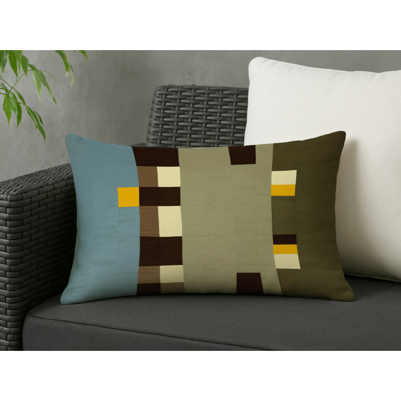 Pixel Patchwork Indoor And Outdoor Pillow, Rectangle 20"H x 14"W