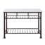 White Cultured Marble Top & Grey Finish Kitchen Island