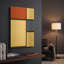«Composition No. II, with Red and Blue, 1929» par Piet Mondrian, art mural en métal doré, 12 po x 16 po-133656096