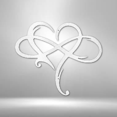 Infinity and Heart Wall Décor Ivy Bronx Finish: White, Size: 20 H x 23.5 W