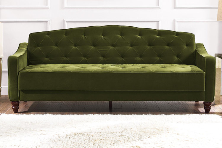 Vintage 81.5" Velvet Square Arm Sofa