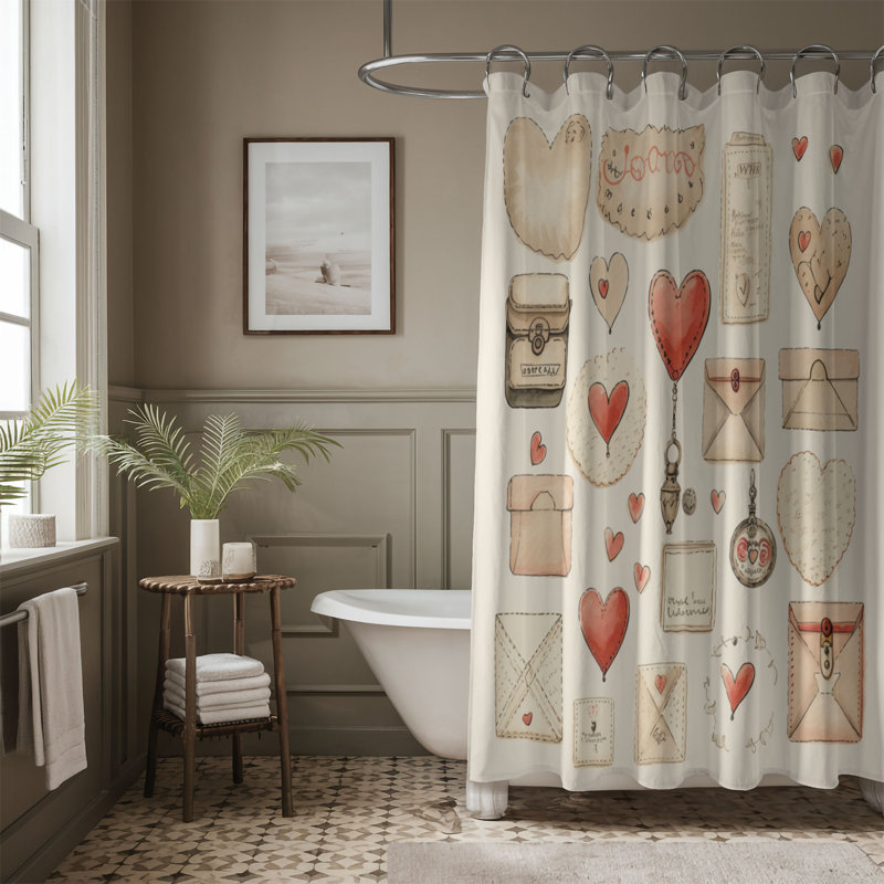 Rideau de douche Sweet Heart - Premium, H 74 po x l 71 po