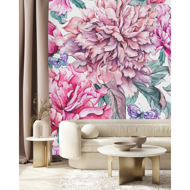 Peel & Stick Floral Wall Mural, 8.33' W x 8.33' L