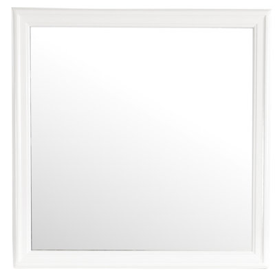 Miroir blanc G3190-m, cadre, placage en bois et verre bas blanc, largeur 38 po
