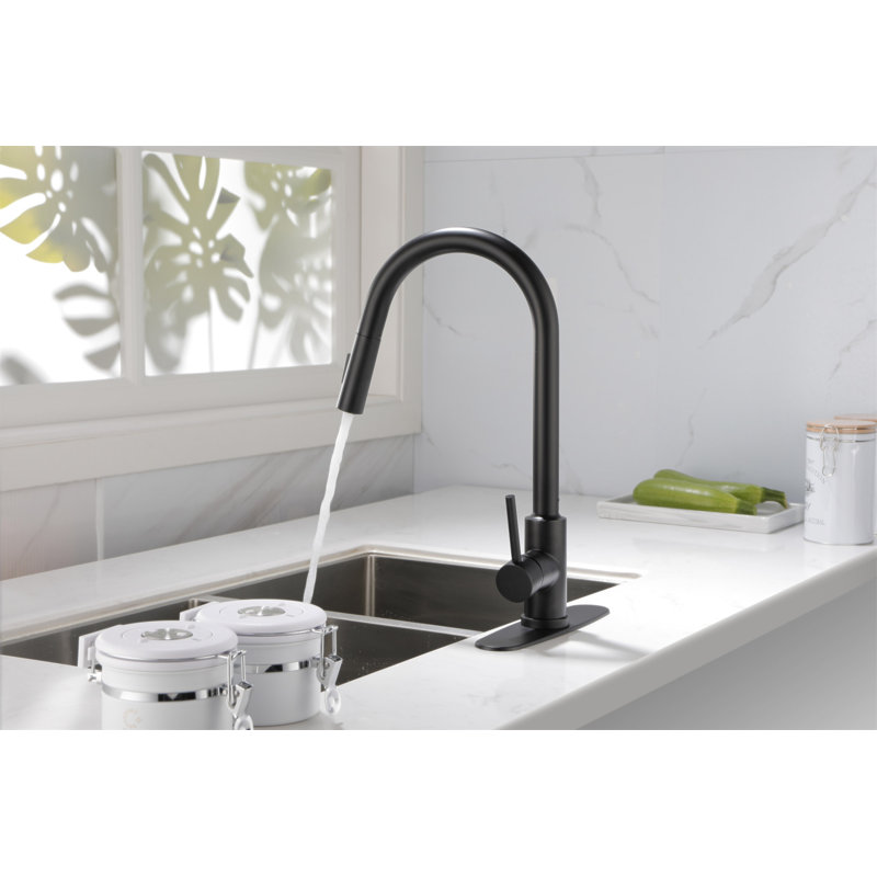 Robinet de cuisine avec douchette extractible, Black