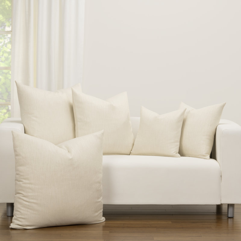 Lumiere Cream Lustrous Throw Pillow, 30" x 30, Polyester
