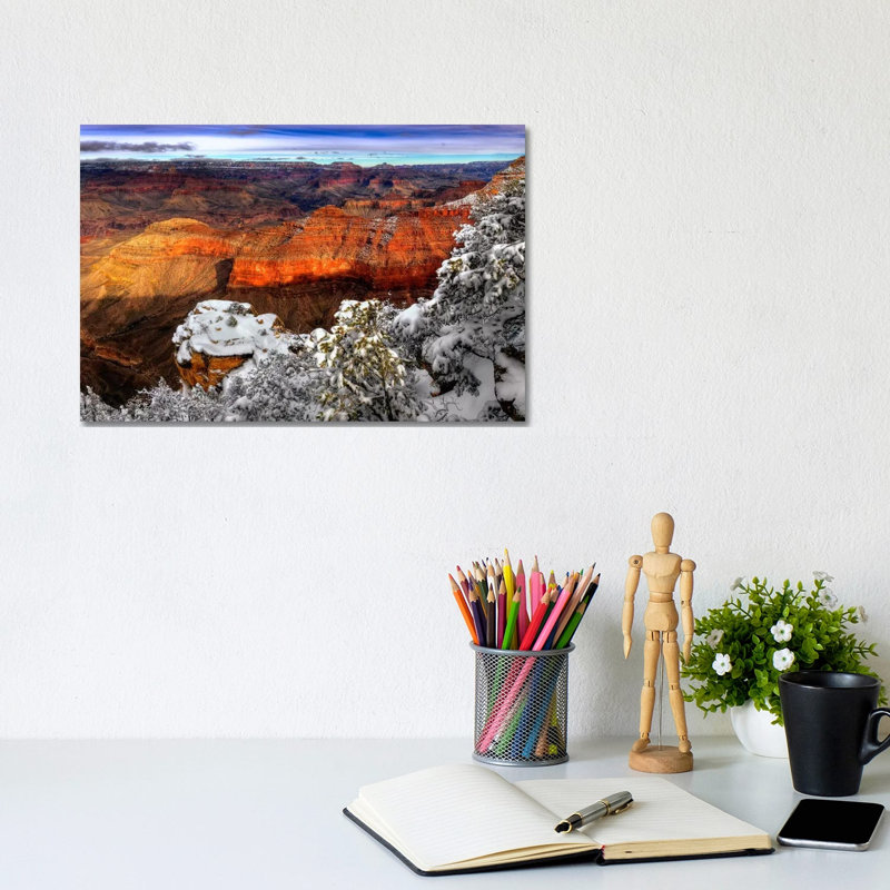 Snowy Grand Canyon IV by David Drost - Wrapped Canvas Painting, 20.32 cm H x 30.48 cm W
