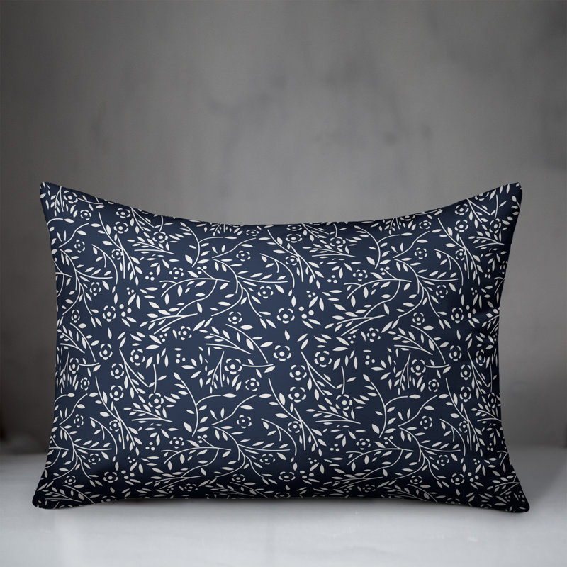  Floral Outdoor Rectangular Pillow Cover & Insert, Blue